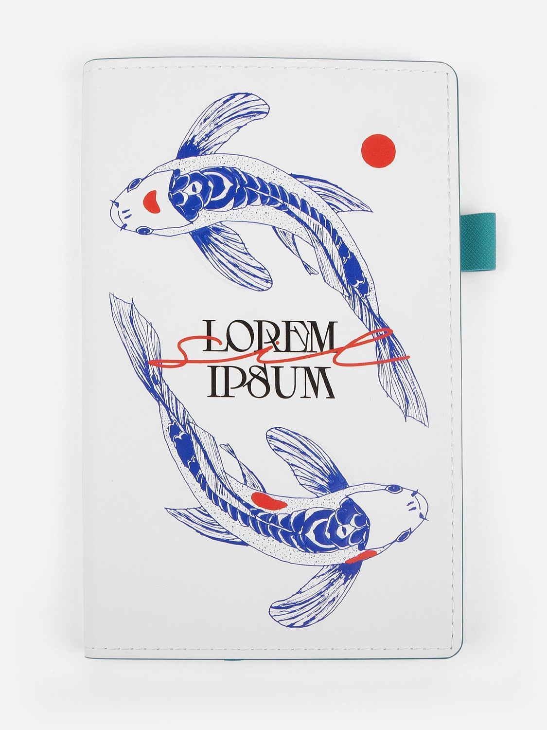 Ежедневник White Shall, недатированный, бело-бирюзовый с логотипом