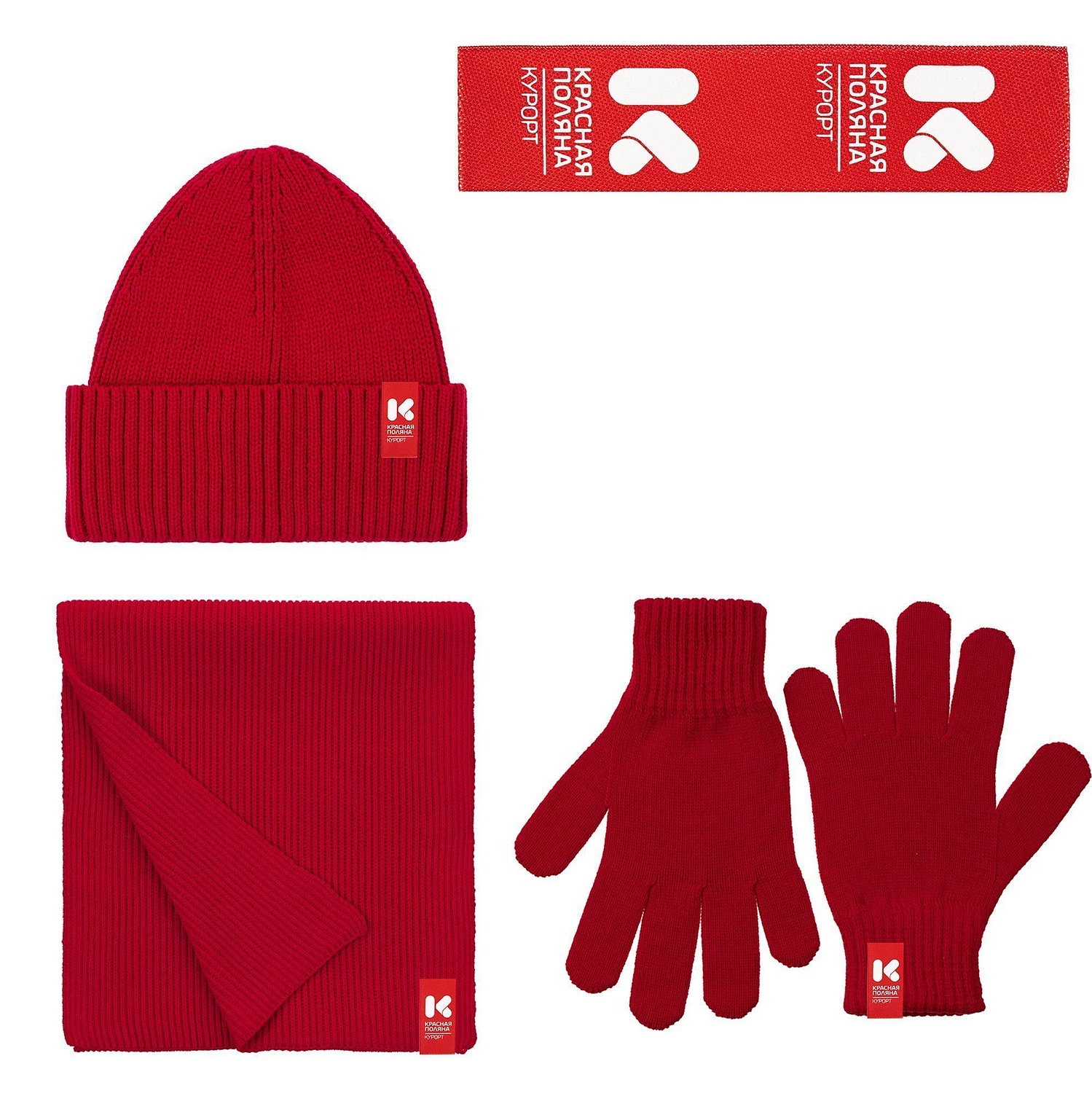 Шарф Life Explorer, красный (алый) с логотипом