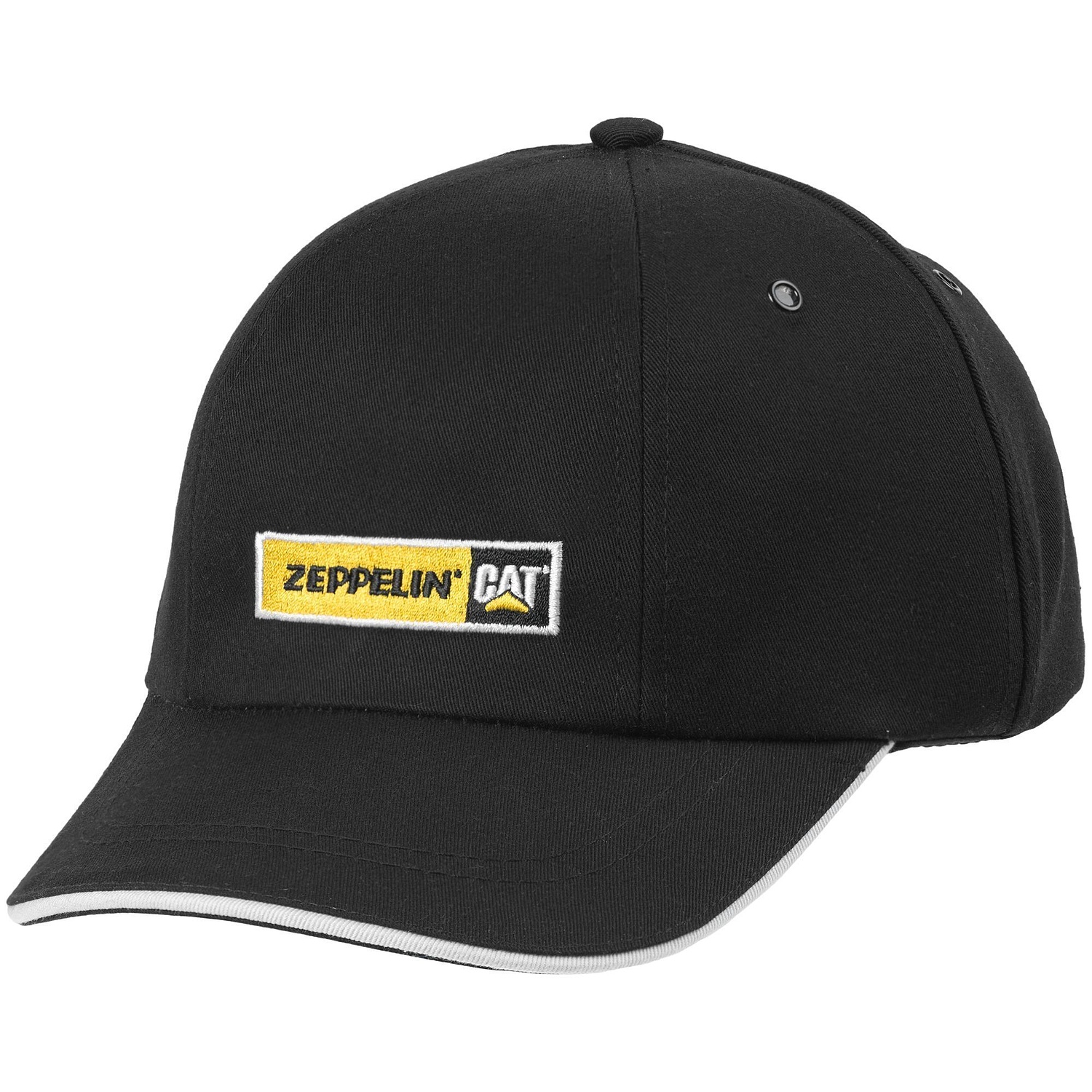 Бейсболка Canopy, черная с белым кантом