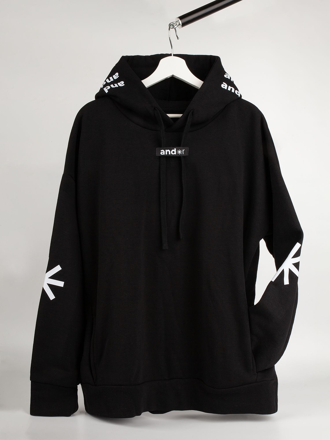 Худи унисекс H2, черное с логотипом