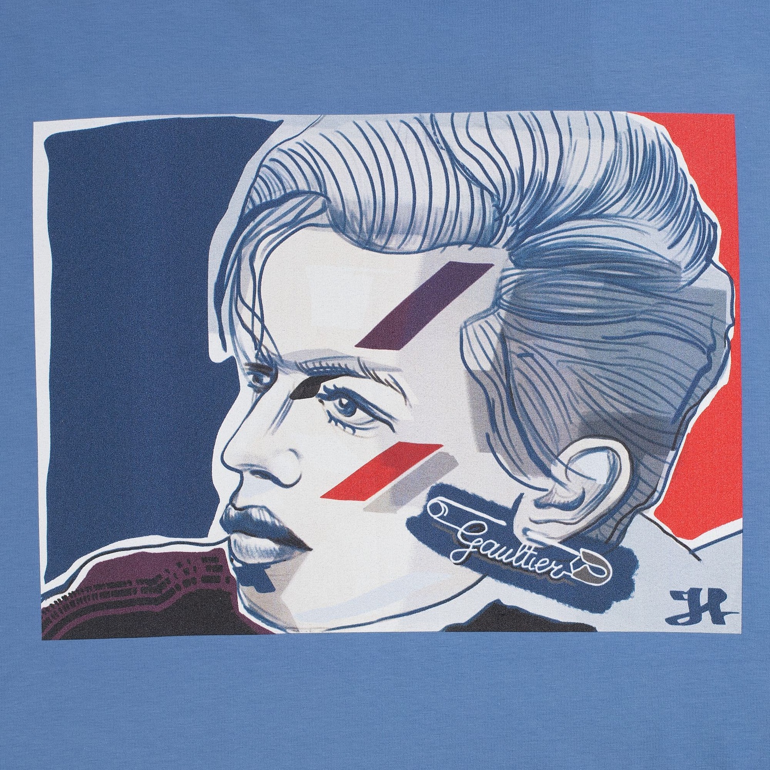 Футболка оверсайз Vozduh 2.0, синяя с логотипом