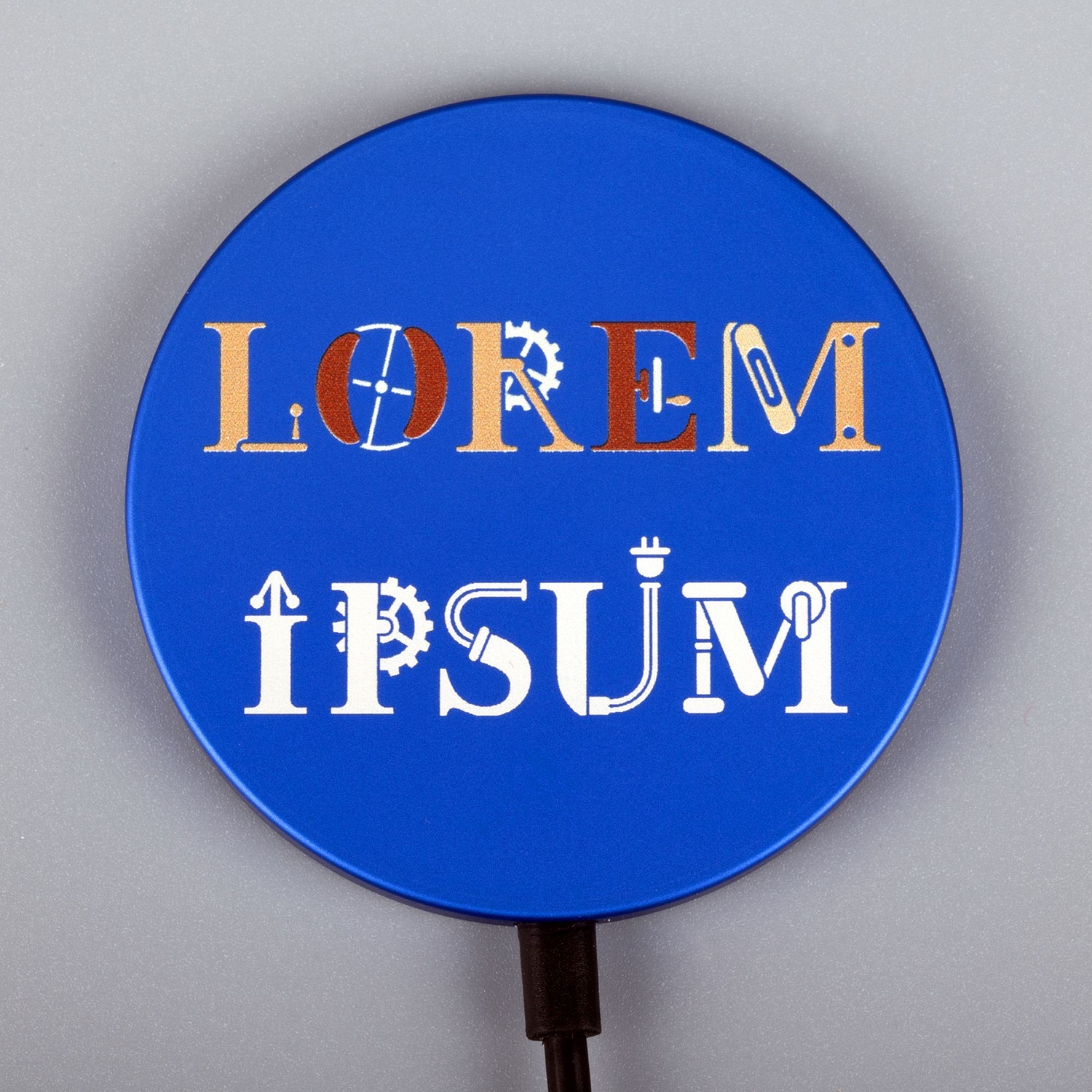 Магнитное зарядное устройство Cooper Rond, 15 Вт, синее с логотипом