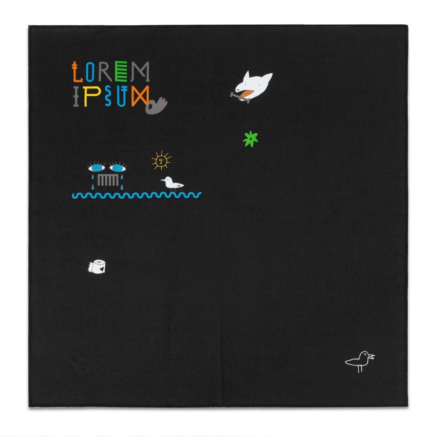 Бандана Overhead, черная с логотипом