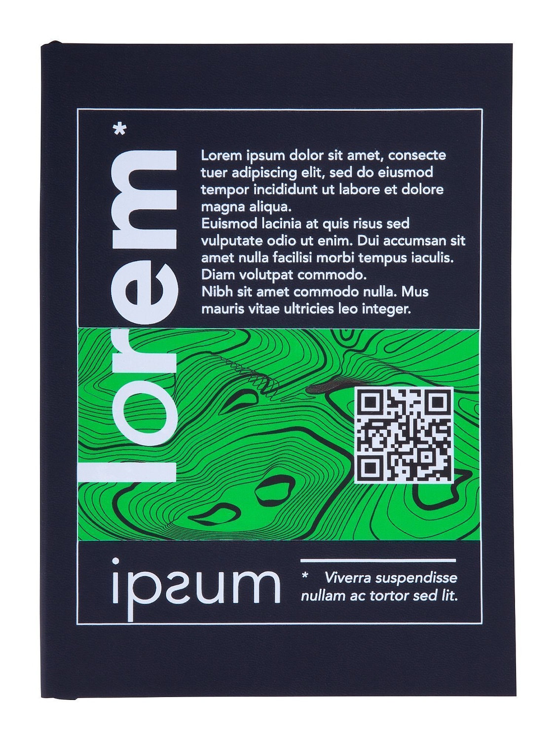 Ежедневник Flat, недатированный, иссиня-черный с логотипом