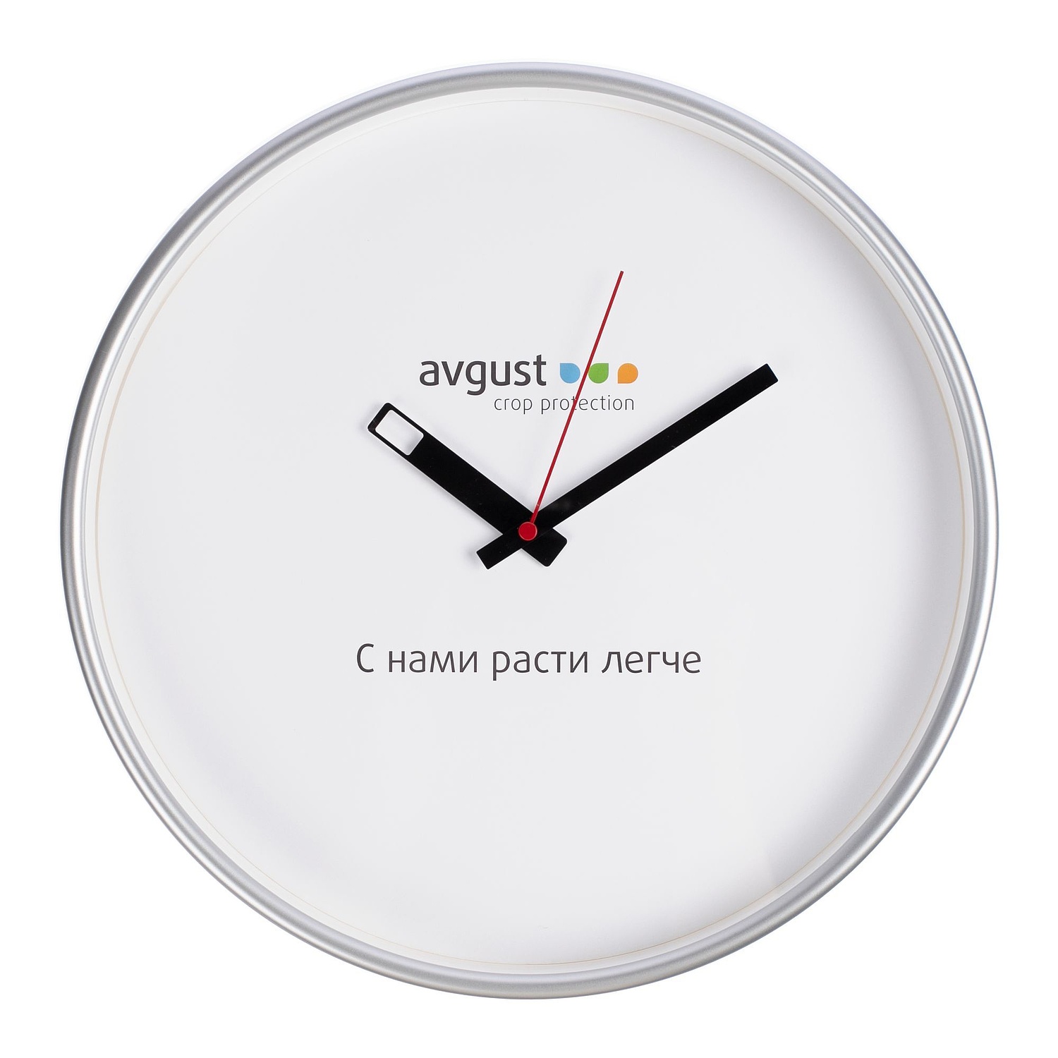 Часы настенные ChronoTop, серебристые с логотипом