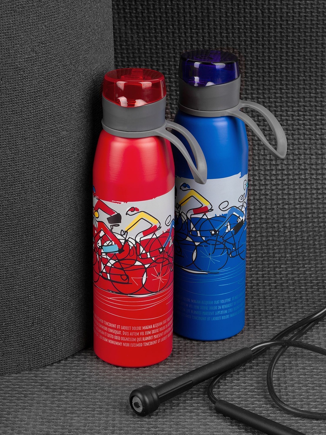 Бутылка для воды Billy Gym, матовая синяя с логотипом