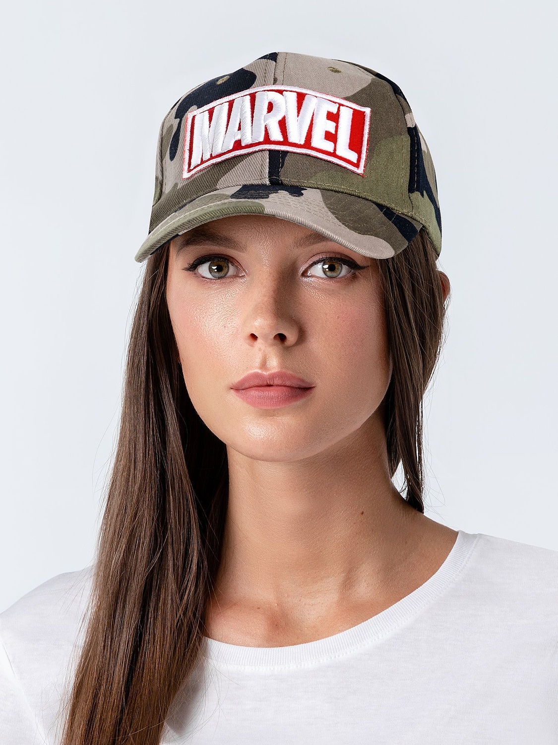 Бейсболка Buffalo, зеленый камуфляж с логотипом