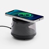 Bluetooth-колонка с подсветкой и беспроводной зарядкой Quantium, черная с логотипом
