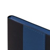 Ежедневник Bookmark, недатированный, черный с синим с логотипом