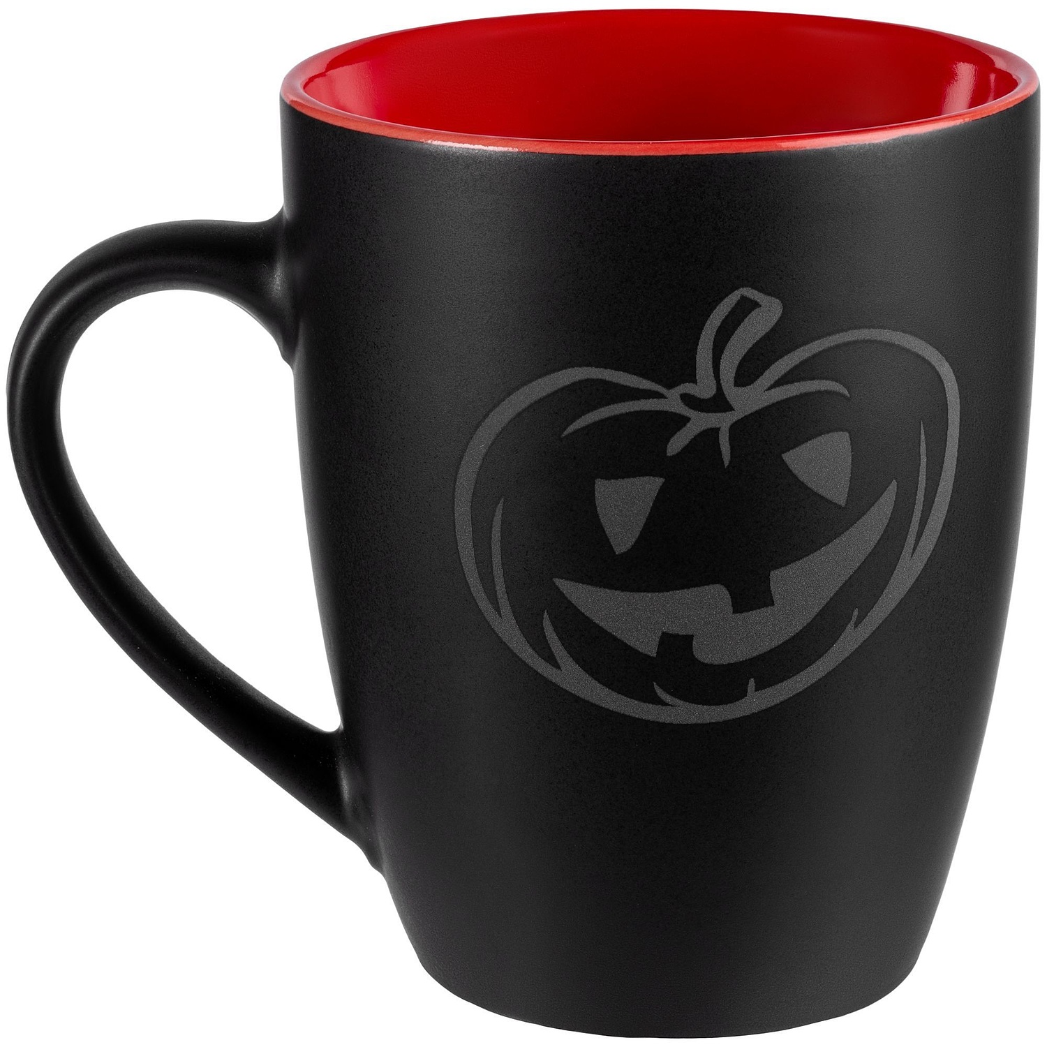 Кружка Bright Tulip, матовая, черная с зеленым с логотипом