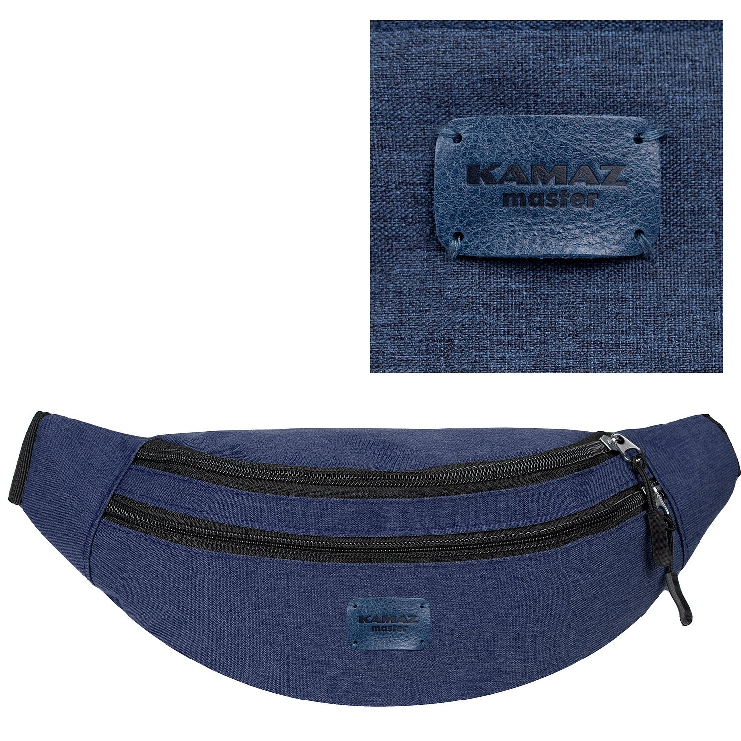 Лейбл кожаный Beta, S, синий с логотипом