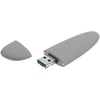 Флешка Pebble Universal, USB 3.0, серая, 64 Гб с логотипом