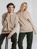 Толстовка с капюшоном унисекс Hoodie, бежевая с логотипом
