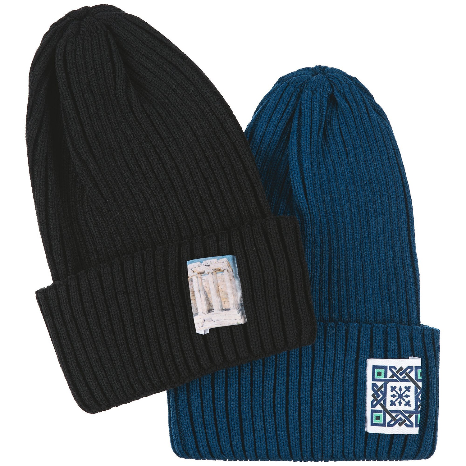 Лейбл тканевый Epsilon, L, белый с логотипом