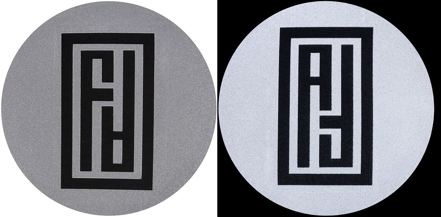 Лейбл светоотражающий Tao Round, L, серый с логотипом