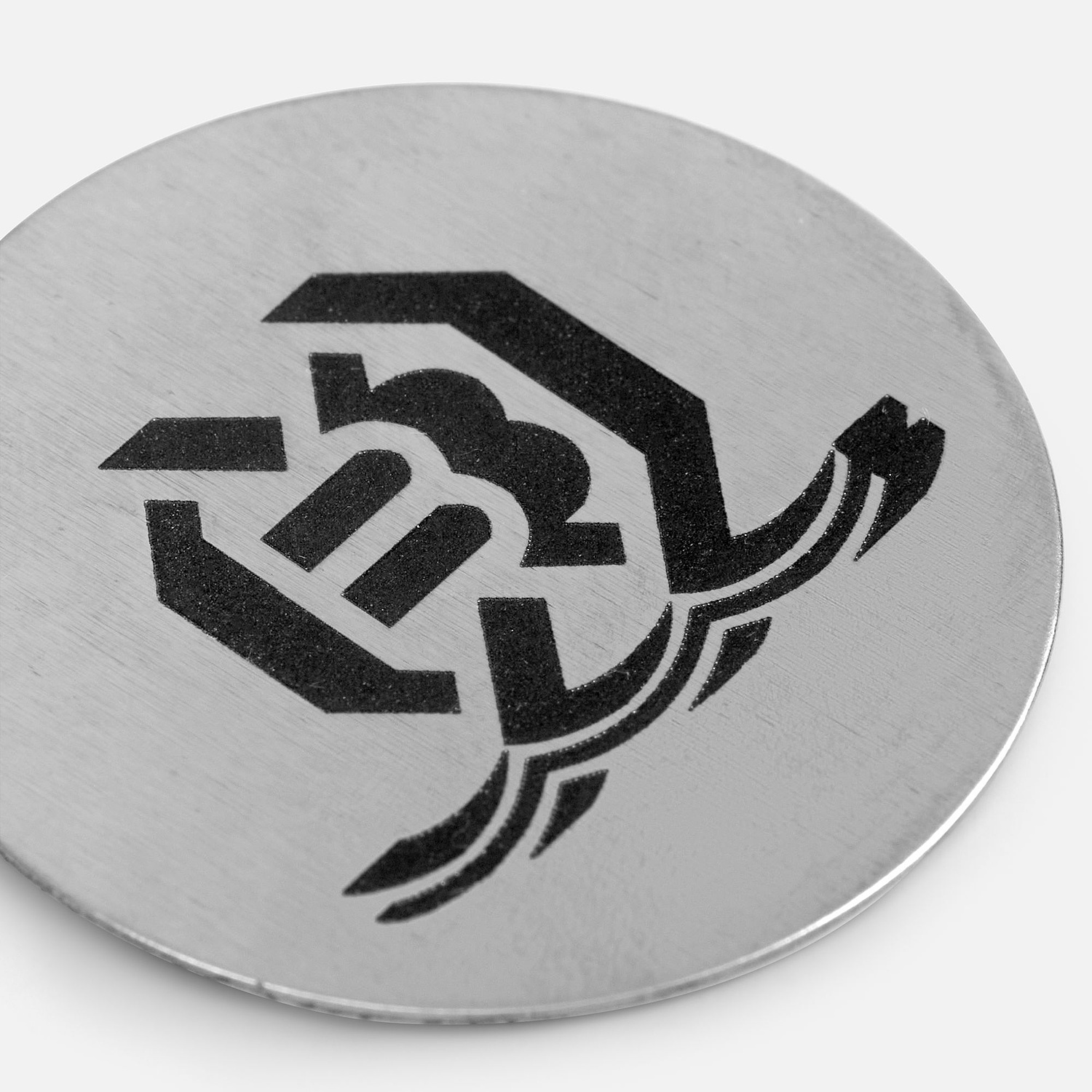 Магнитный держатель для смартфонов Inch, серебристый с логотипом