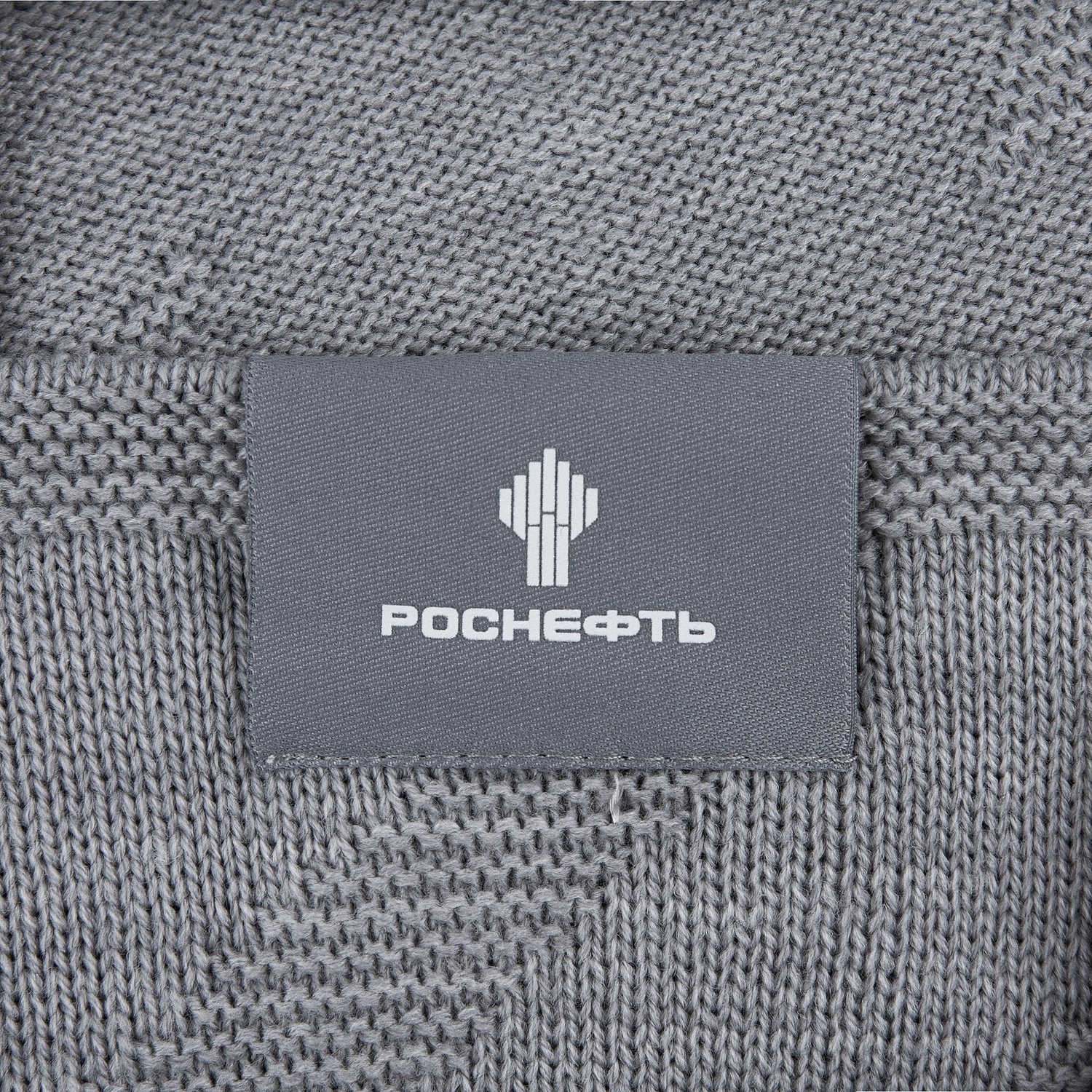 Лейбл тканевый Epsilon, L, серый с логотипом