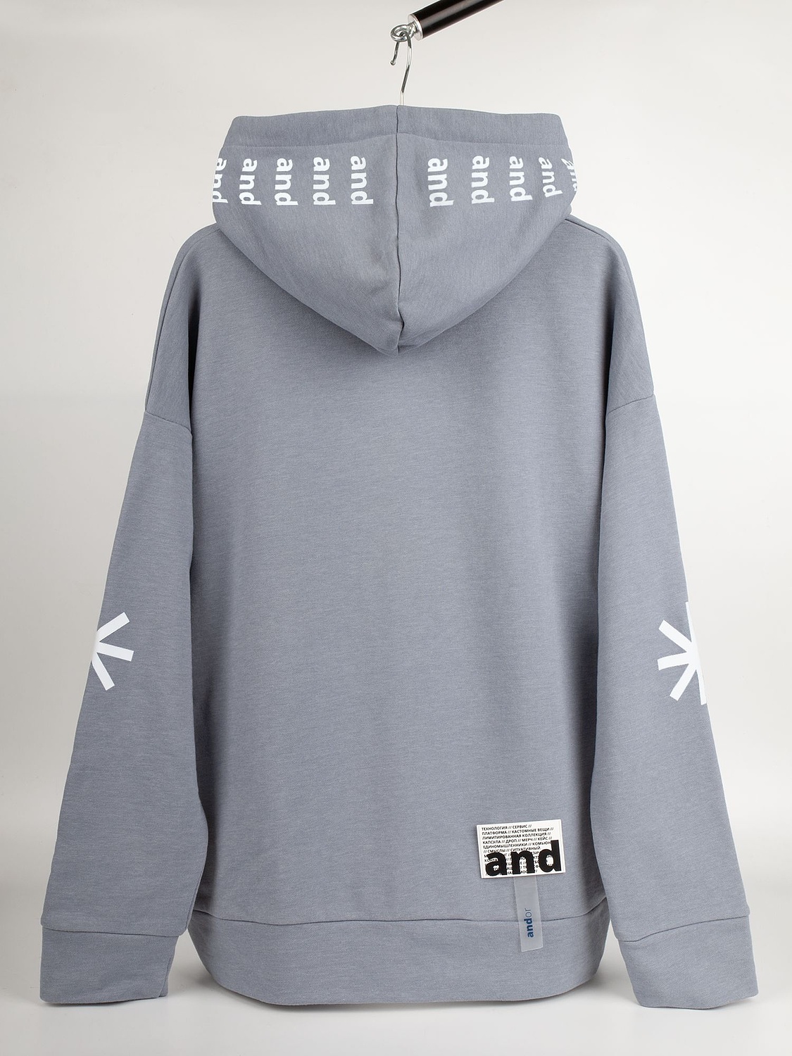 Худи унисекс H2, серое с логотипом