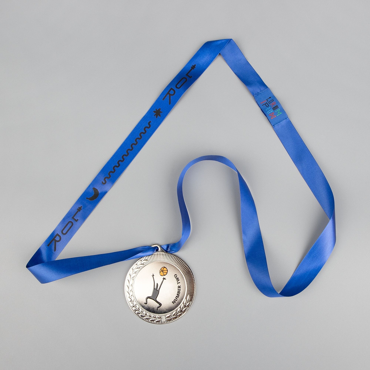 Лента сатиновая Satin 20 L, синяя, 110 см с логотипом