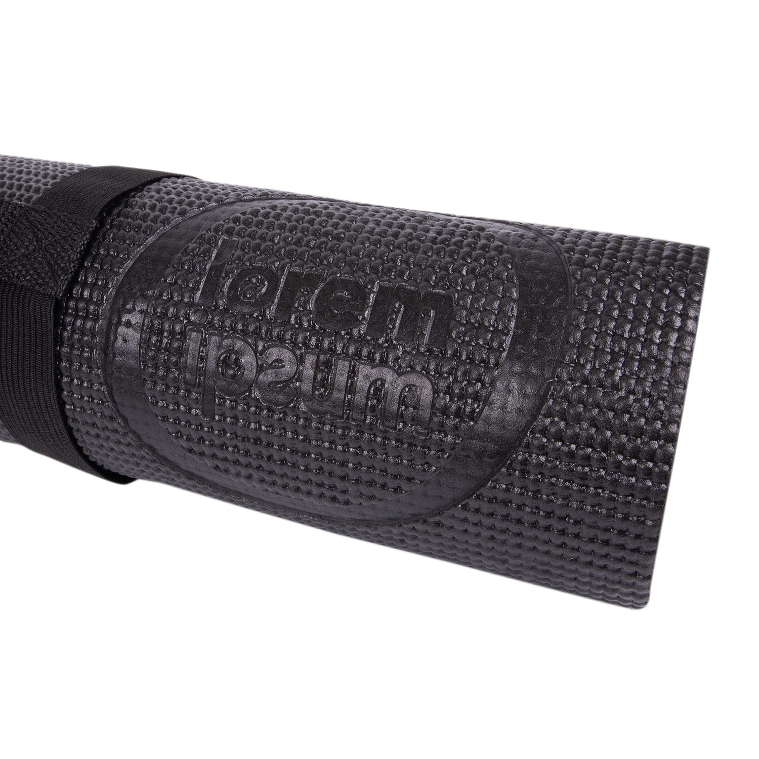 Коврик для фитнеса Flatland, черный с логотипом