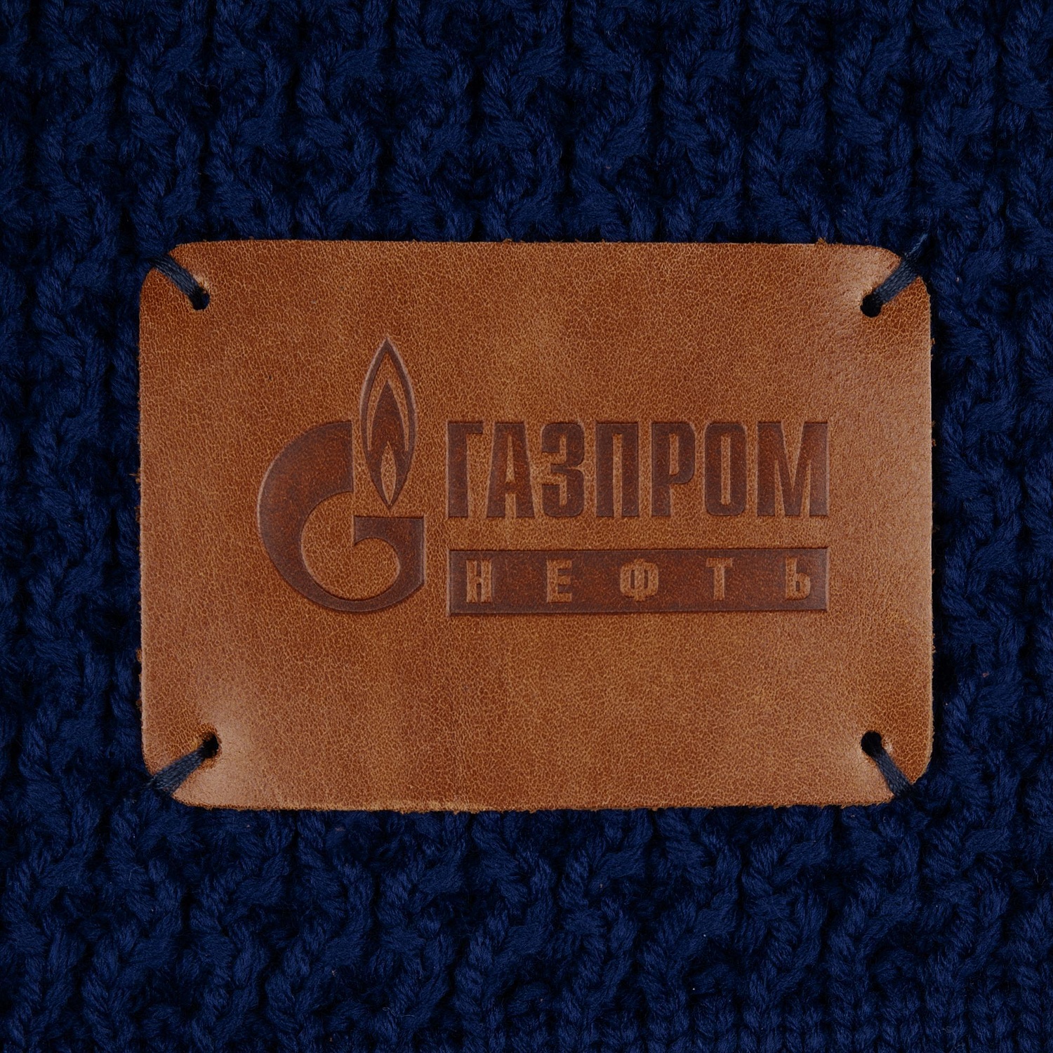 Лейбл кожаный Beta, XL, горчичный с логотипом