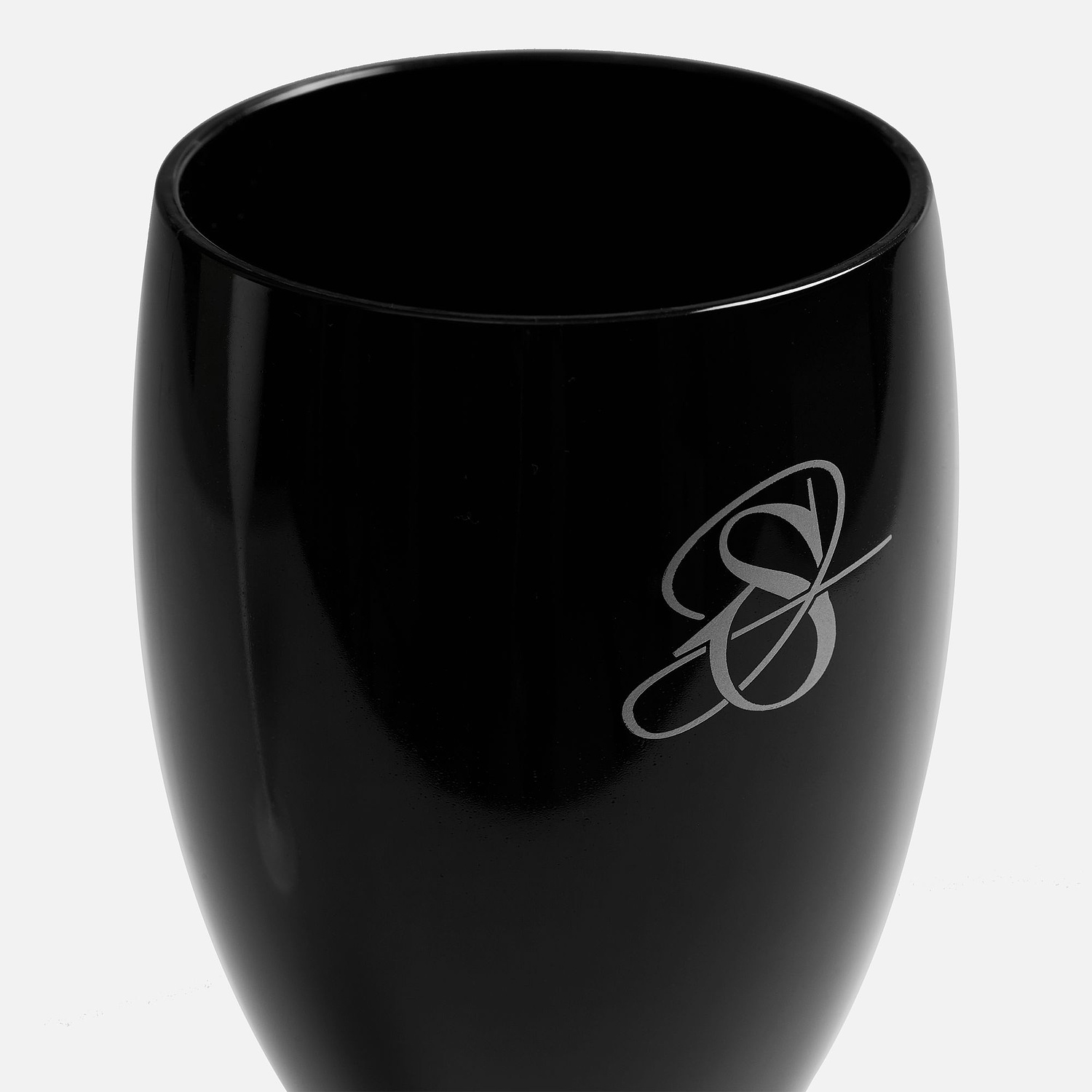 Бокал для шампанского Empresa, черный с логотипом