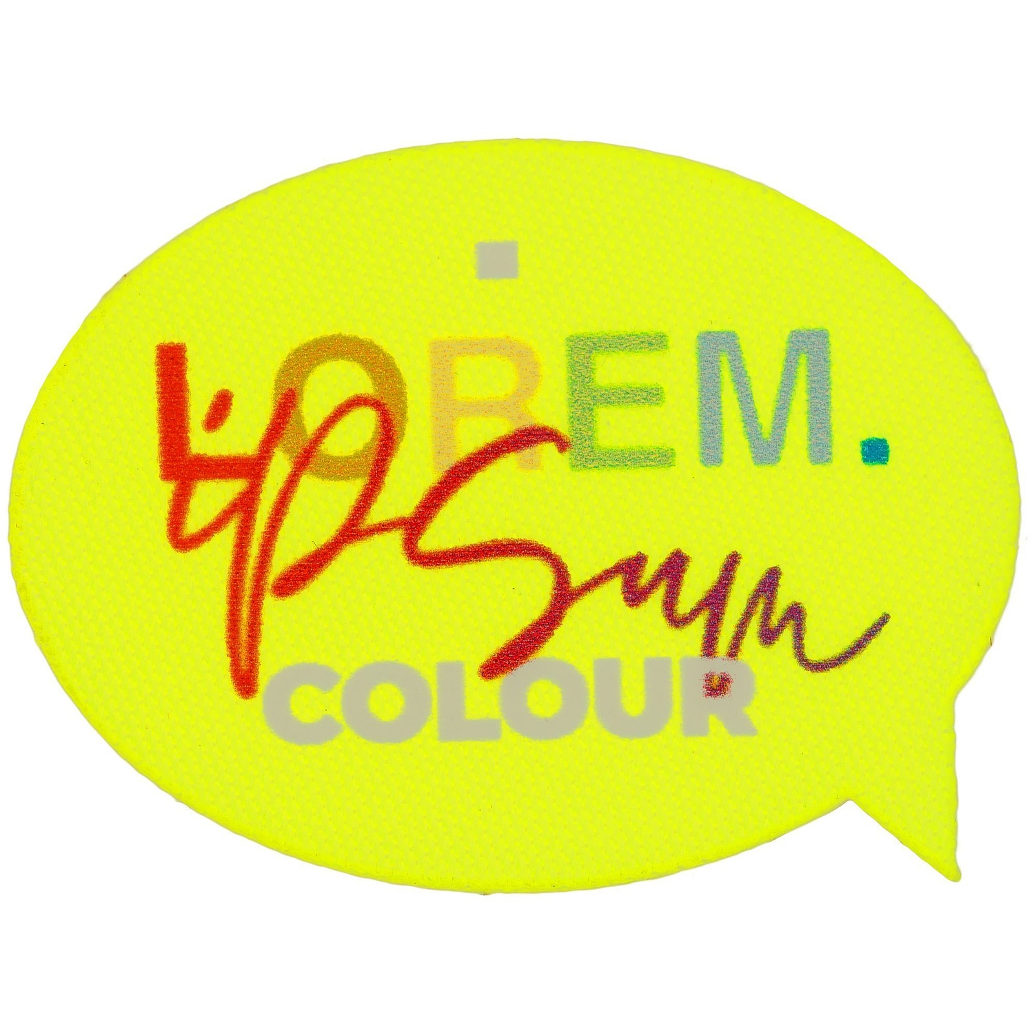 Наклейка тканевая Lunga Bubble, M, желтый неон с логотипом