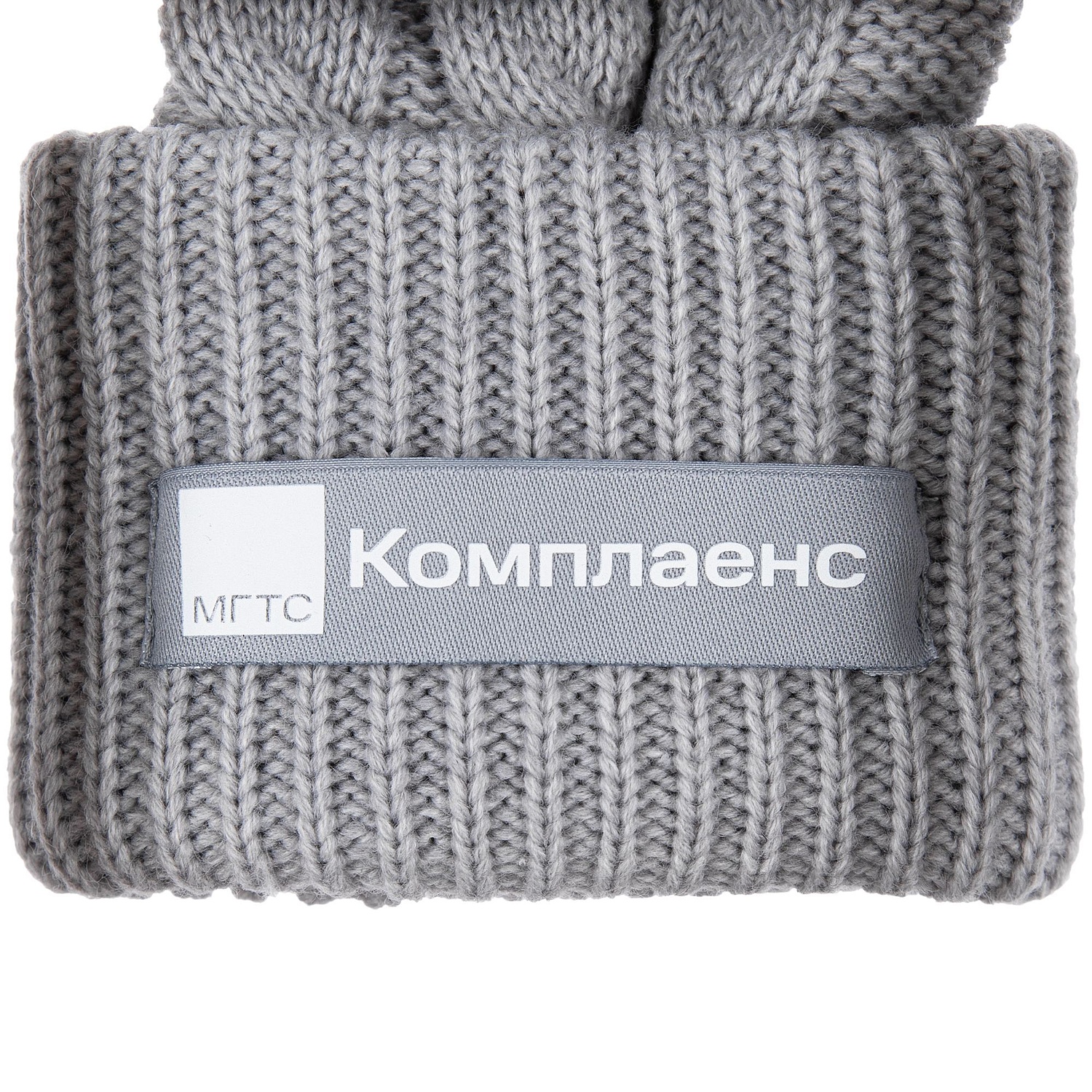 Лейбл тканевый Epsilon, S, серый с логотипом