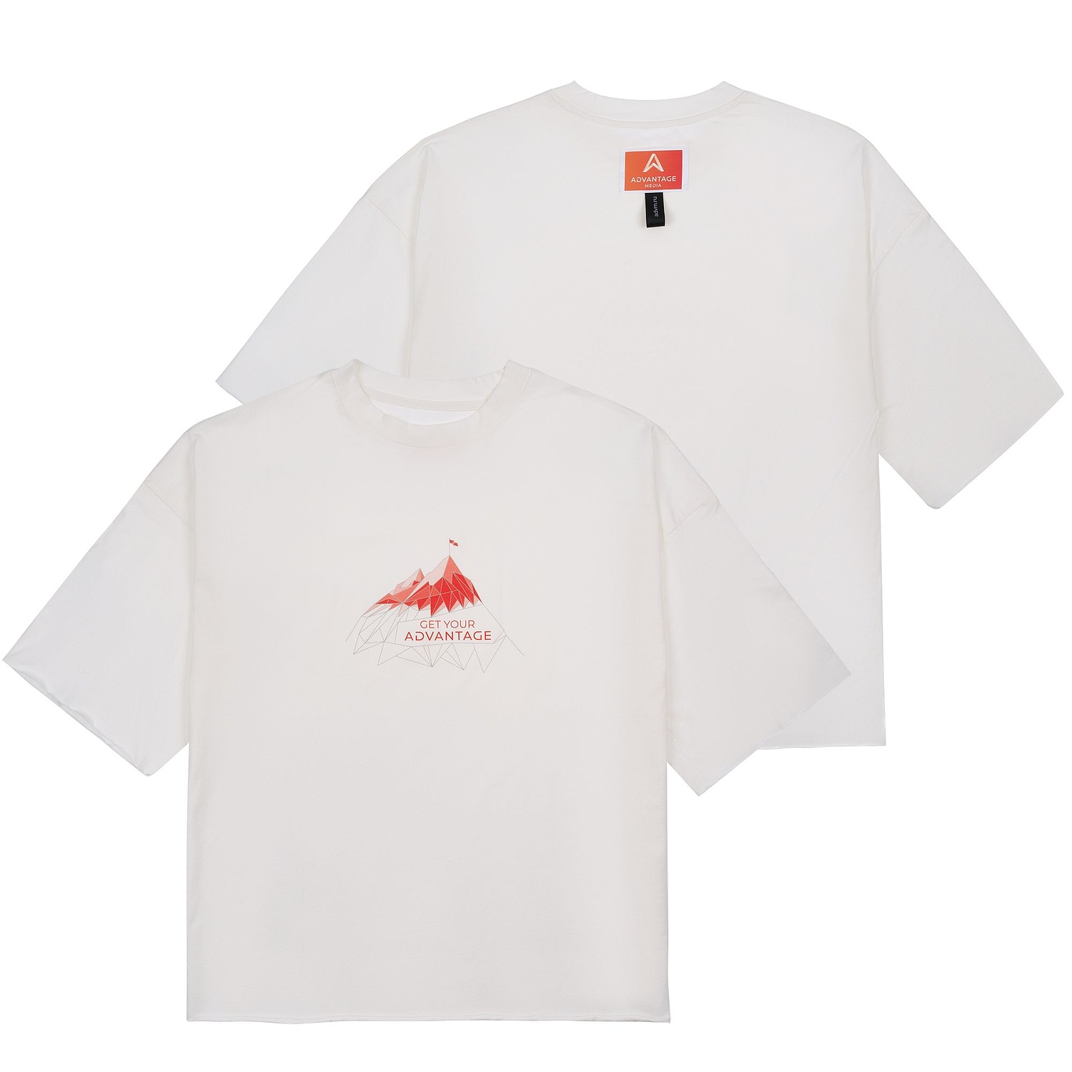 Футболка унисекс оверсайз T1, молочно-белая с логотипом