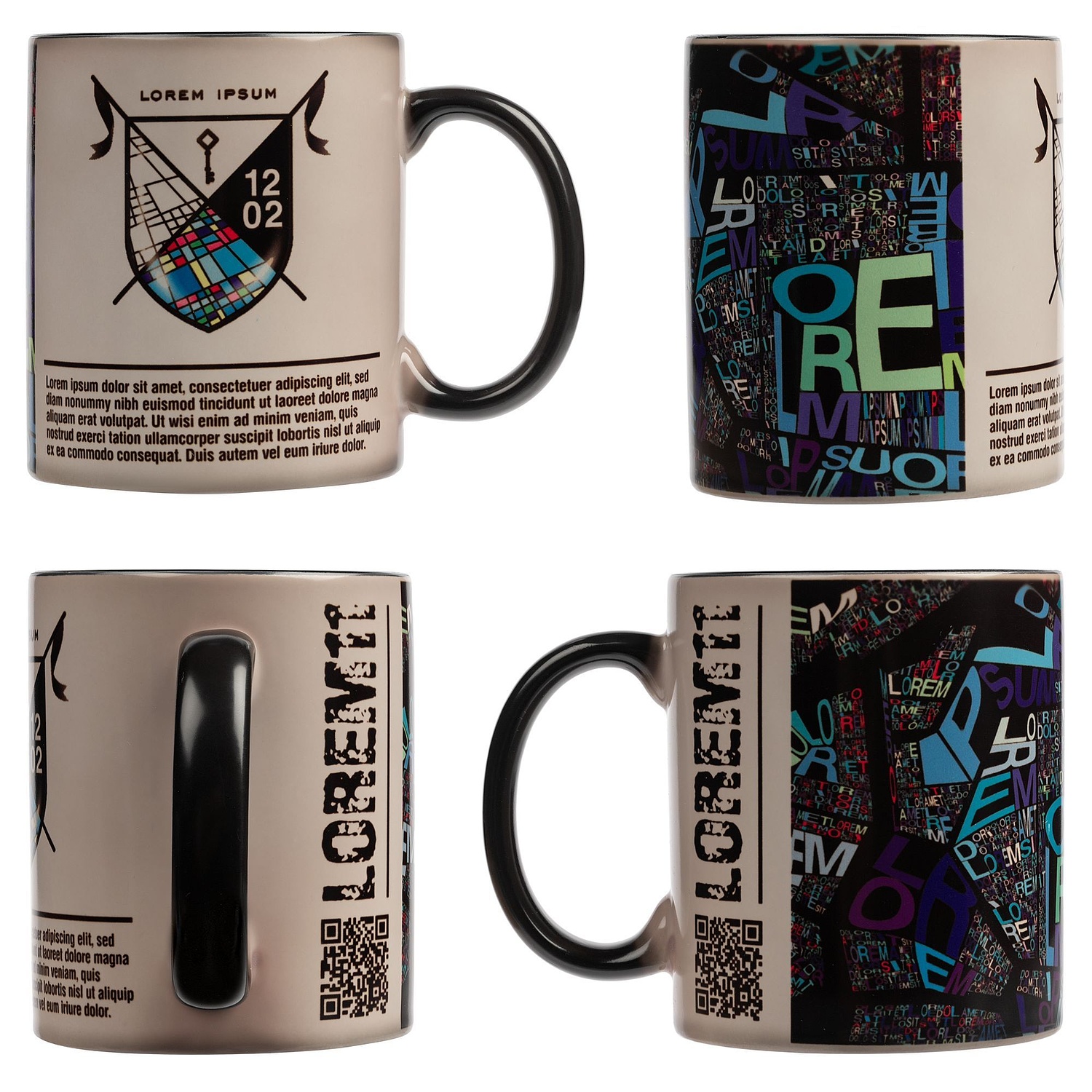 Кружка-хамелеон On Display, матовая, черная