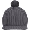 Вязаная шапка с козырьком Peaky, серая (антрацит) с логотипом
