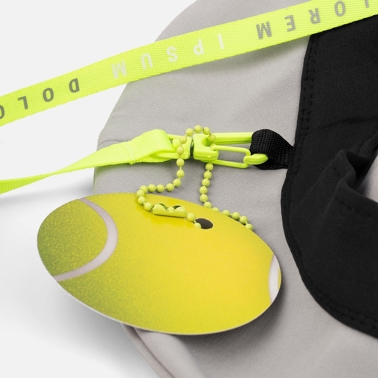 Застежка-карабин Snap Hook, S, желтый неон с логотипом