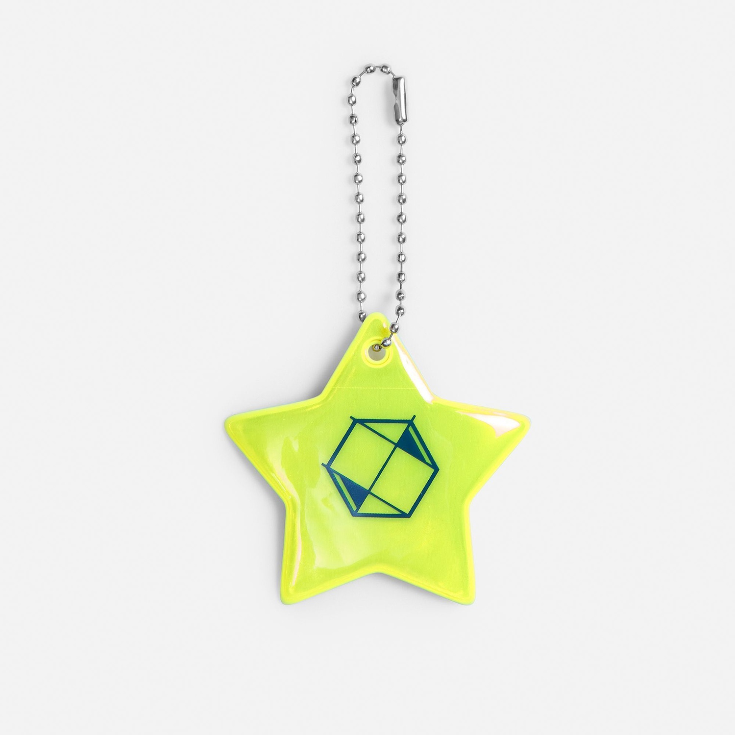 Светоотражатель Spare Care, звезда, желтый неон с логотипом