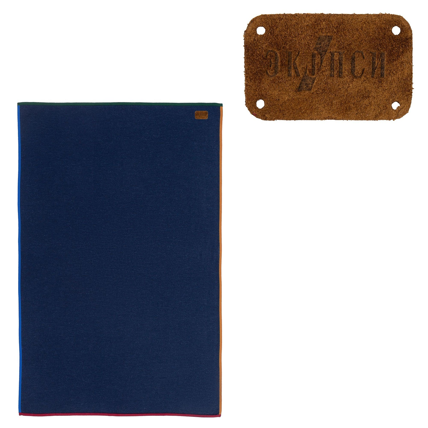 Лейбл замшевый Beta, S, горчичный с логотипом