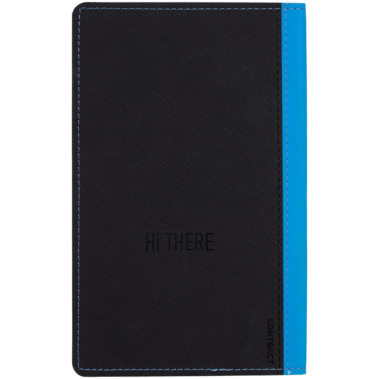 Ежедневник Nice Twice, недатированный, черный с голубым с логотипом