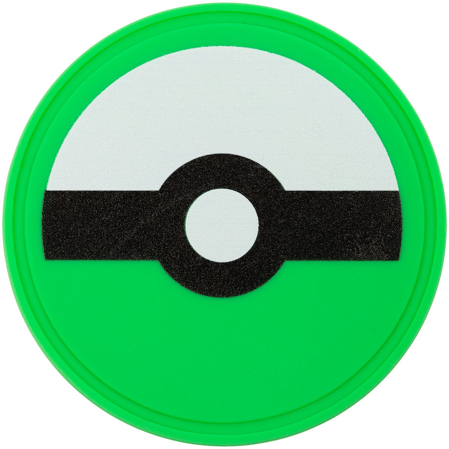 Лейбл из ПВХ Dzeta Round, L, зеленый неон с логотипом