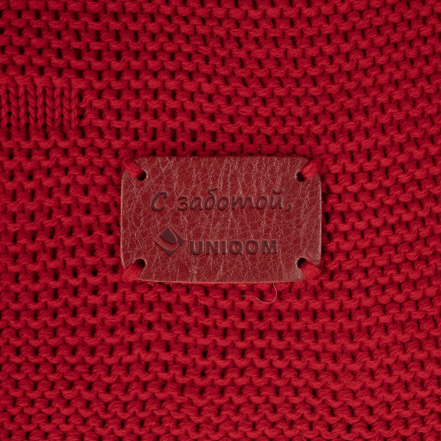 Лейбл кожаный Beta, S, красный с логотипом