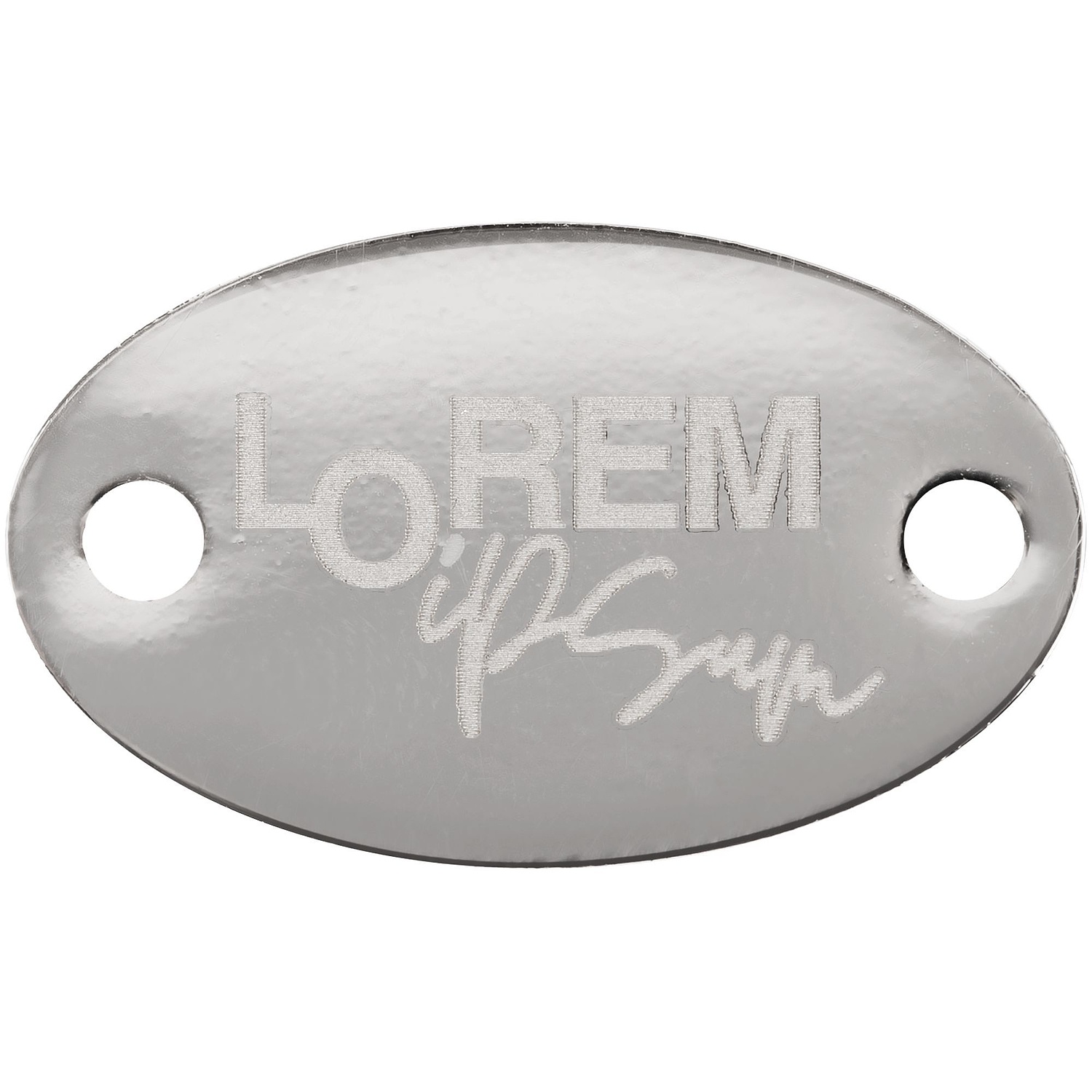 Шильдик металлический Alfa Oval, серебристый глянцевый с логотипом