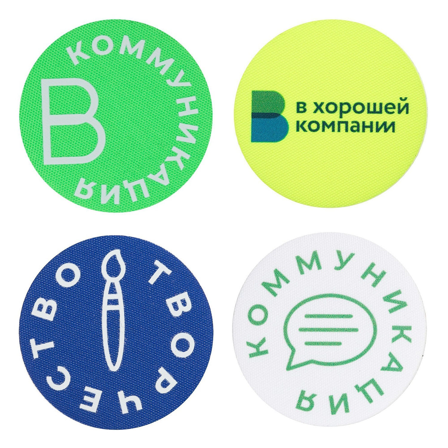 Наклейка тканевая Lunga Round, M, желтый неон с логотипом