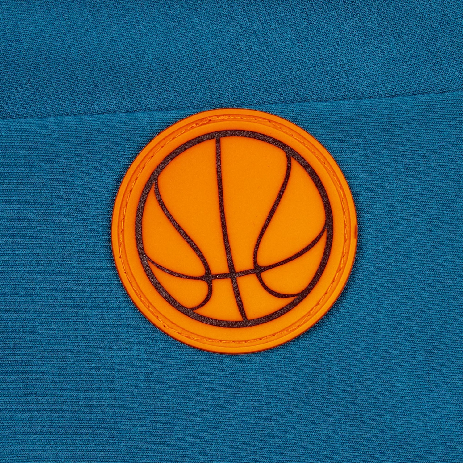 Лейбл из ПВХ Dzeta Round, L оранжевый неон с логотипом