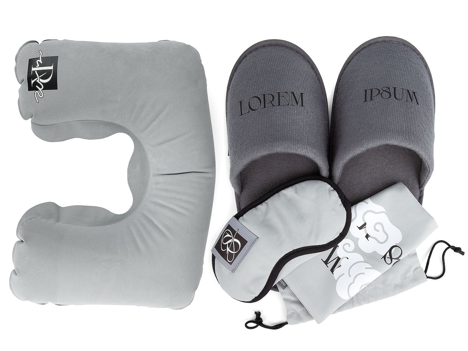 Лейбл тканевый Epsilon, L, серый с логотипом