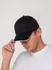 Бейсболка Canopy, черная с белым кантом с логотипом