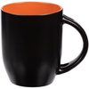 Кружка-хамелеон Melty с ложкой, черная с оранжевым с логотипом