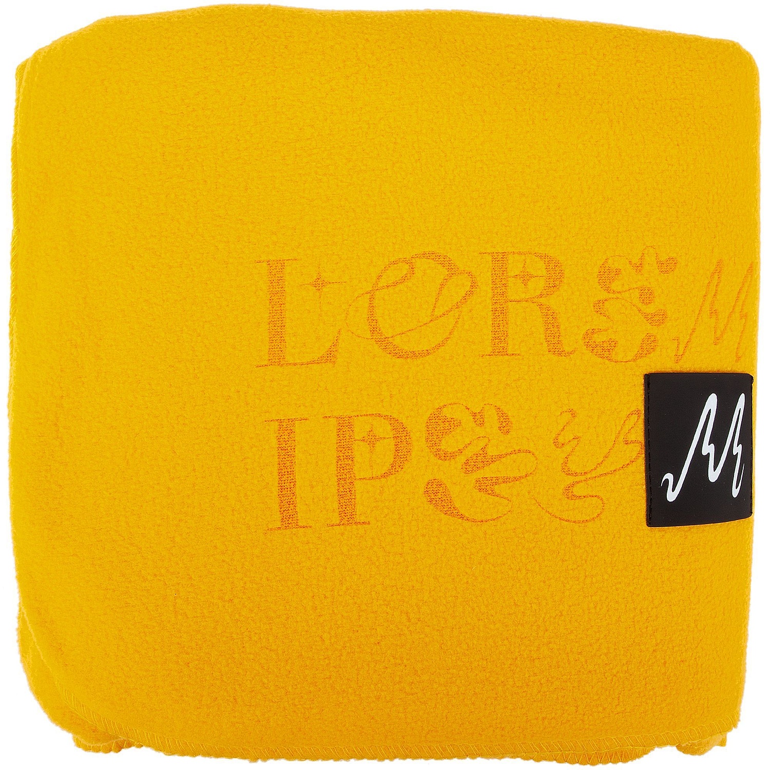Флисовый плед Warm&Peace, желтый с логотипом