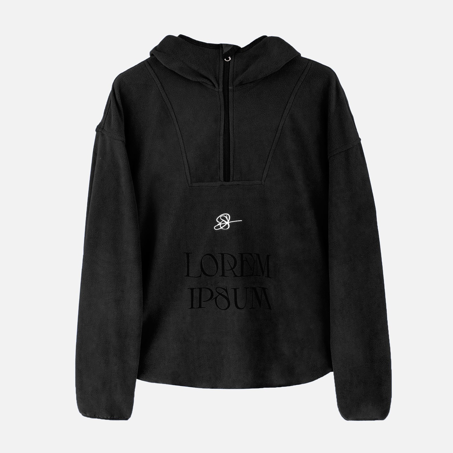 Анорак флисовый унисекс Fliska, черный с логотипом