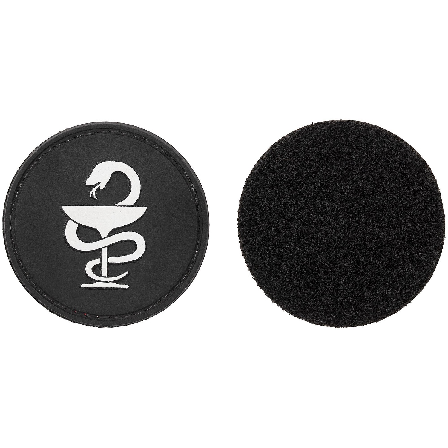 Лейбл из ПВХ с липучкой Menteqo Round, черный с логотипом