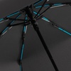 Зонт складной AOC Mini с цветными спицами, бирюзовый с логотипом