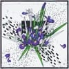 Платок шелковый Delicate, ирисы с логотипом