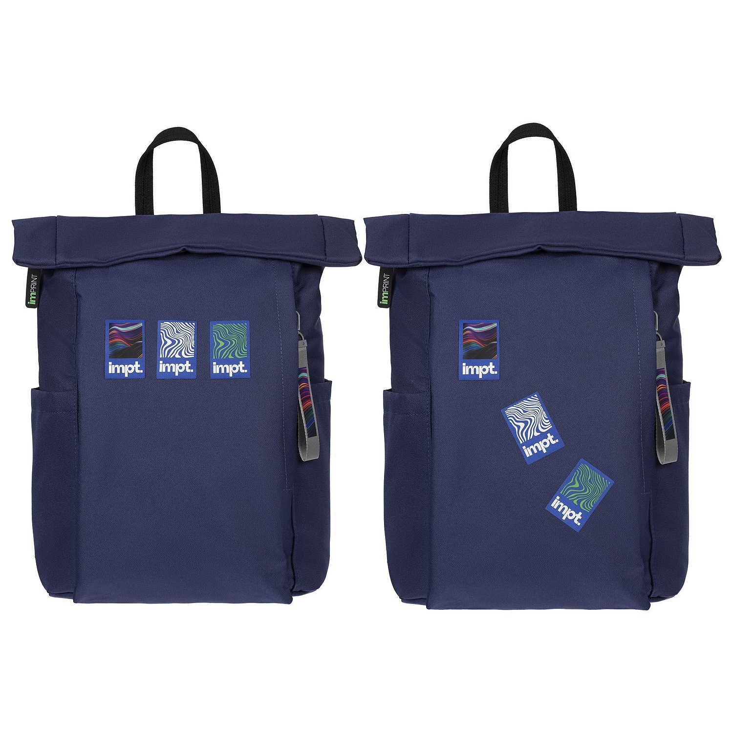 Наклейка тканевая Lunga, L, синяя с логотипом