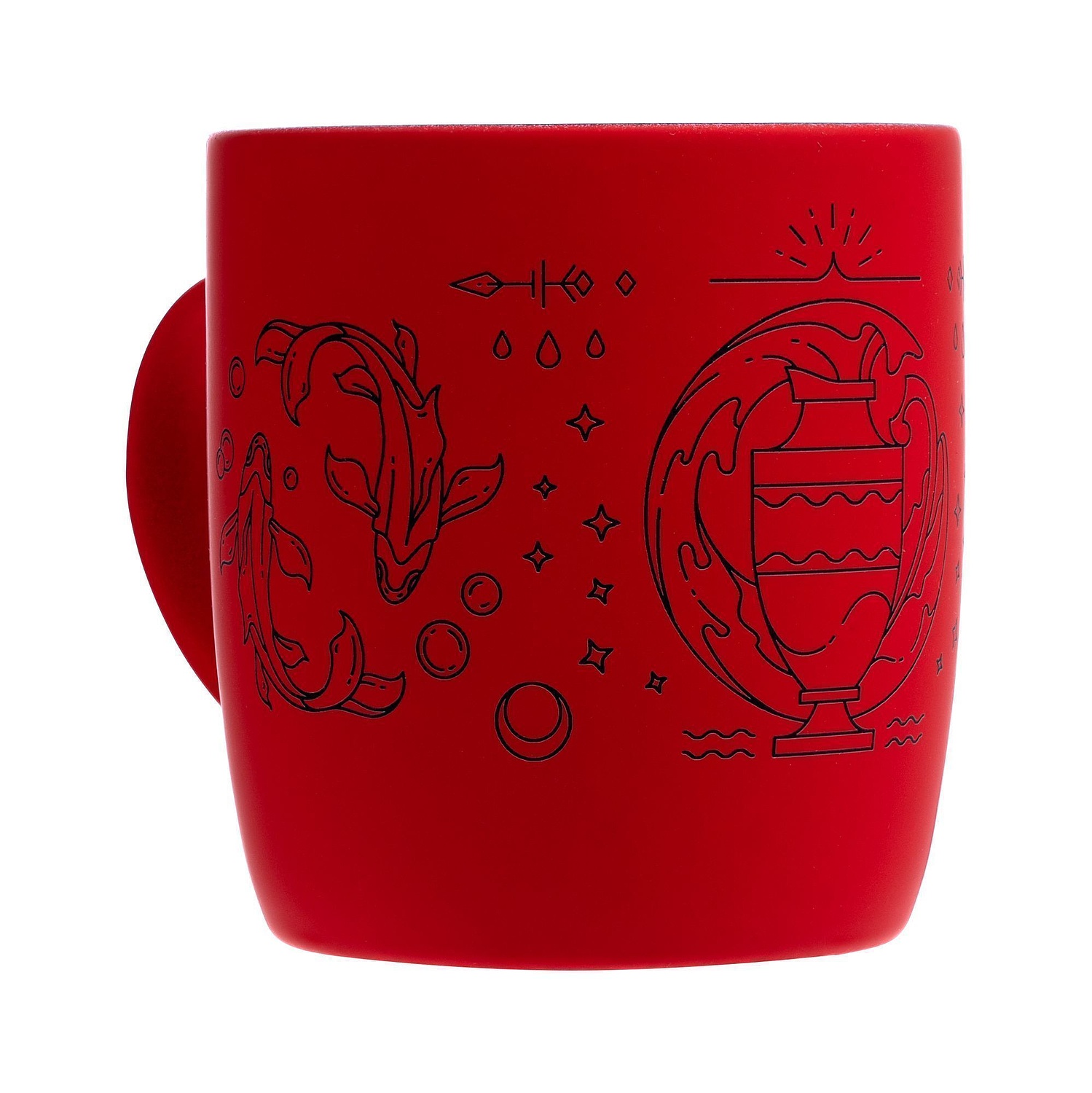 Кружка Surprise Touch Black с покрытием софт-тач, красная с логотипом